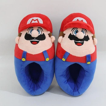 Тапочки Кігурумі іграшки Kigurumi Супер Маріо Super Mario домашні плюшеві Чоловічі Синьо-червоні 36-43 (М753202)