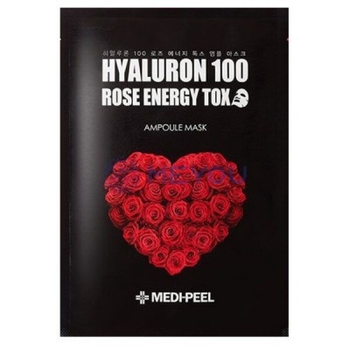 Тканевая маска-детокс для лица с экстрактом розы Medi-Peel Hyaluron 100 Rose Energy Tox, 30 мл