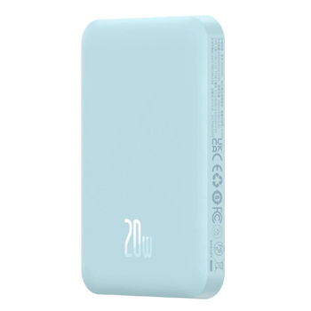 Повербанк з бездротовою зарядкою Baseus Magnetic Mini 5000mAh 20W Type-C MagSafe Qi15W блакитний (P10022107313-00)