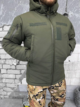 Зимова тактична куртка з утеплювачем та підкладкою Omni-Heat Softshell Olive XL