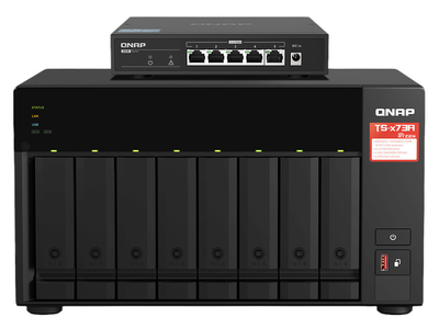 Комплект мережевого сховища і комутатора QNAP TS-873A + QSW-1105-5T Black (TS-873A-SW5T)