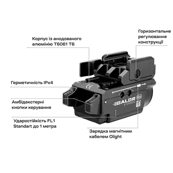 Фонарь Olight Baldr Mini green laser black 0.0002.0025