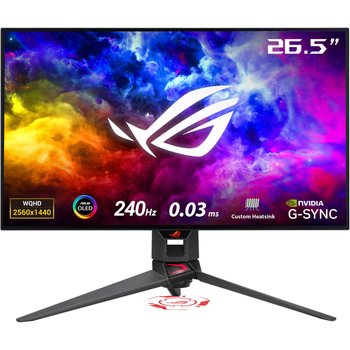 Монітор ASUS 26.5' ROG Swift PG27AQDM 2xHDMI, DP, 2xUSB, OLED, 2560x1440, 240Hz, 0.03ms, DCI-P3 99%, G-SYNC, Pivot, HDR10 (90LM08Q0-B01A70)