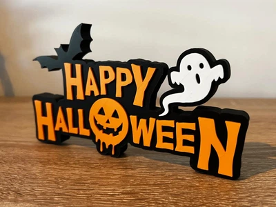 Декоративна вивіска “Happy Halloween” для святкування Геловіну (PrintWiz Studio)