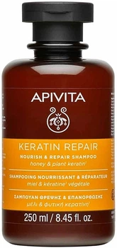 Поживний та відновлюючий шампунь з медом і рослинним кератином - Apivita Keratin Repair