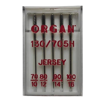 Иглы для вязаных и трикотажных тканей ORGAN Jersey №70/80/90/100 бокс 5 штук для бытовых швейных машин (6695)