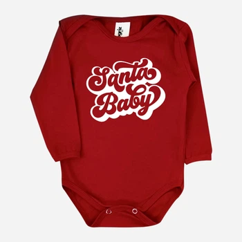 Детское новогоднее боди Спиногрыз Santa baby белым 10-00837 80 см Красное (ROZ6501098064)