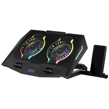 Подставка для ноутбука 2E GAMING CPG-006, до 17.3", 2xUSB-A, LCD/phone holder, RGB, чёрный