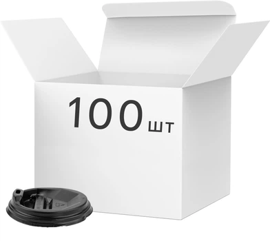 Упаковка кришок Альфа Папер Кап для паперових стаканів 180 мл 100 шт Чорні (4885845698034)