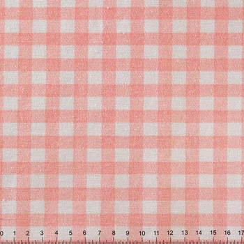 Хлопок интерьерный клетка белая, розовая, ш.150 (31602.001)
