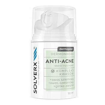 Дермомаска для кожи, склонной к акне Solverx Dermopeel Anti-Acne с кислотным комплексом 50 мл (5907479386817)