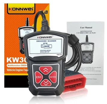Adapter сканер автотестер KONNWEI KW309 автомобильный сканер OBD2 - Черный