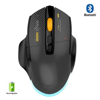 Мышь беспроводная, бесшумная MiKESPN W601 с аккумулятором и подсветкой 2,4G+Bluetooth Black
