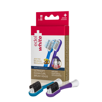 Сменные насадки Edel+White для щетки Sonic с закругленной щетиной Clean Curl SG2С, 2 шт