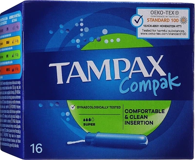 Тампоны с аппликатором, 16 шт. - Tampax Compak Discreet Tampons 16шт (1097403-1459433-2)
