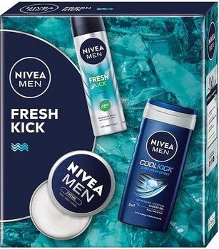 Набір чоловічий - NIVEA MEN Fresh Kick 2024 (sh/gel/250ml + deo/150ml + cr/75ml) Набір чоловічий (1222919-918345403-2)