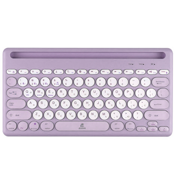 Клавіатура бездротова Jeqang JB-333 V5.0/Type-C Ukr/En для Windows/Mac/Android/iOS Фіолетовий
