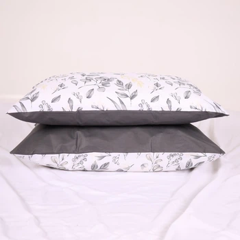 Наволочка Бязь Gray Leaves 50*70 см Серый
