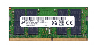 Оперативная память для ноутбука Micron DDR4 32GB 3200MHz SO-DIMM 2Rx8 PC4-3200AA (MTA16ATF4G64HZ-3G2E2)