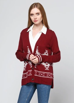 Кардиган женский - кардиган Hollister HC6389W XS Темно-красный