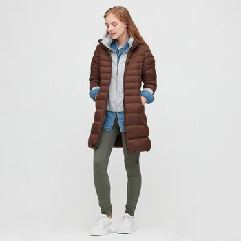 Пуховик женский - зимний пуховик Uniqlo UQ0328W M Коричневый