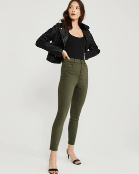 Джинсы Super Skinny Ankle Abercrombie & Fitch AF7308W W25L29 Оливковый
