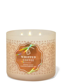 Свеча ароматическая Bath & Body Works WHIPPED COFFEE BBW0254W 411 г Светло-бежевый