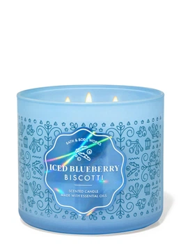 Свічка ароматична Bath & Body Works ICED BLUEBERRY BISCOTTI Bath and Body Works BBW0274W 411 г Темно-блакитний