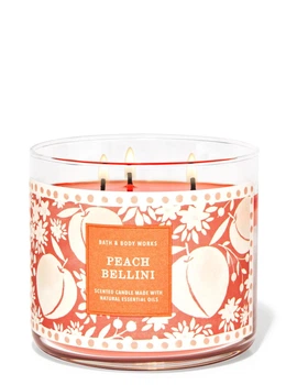 Свеча ароматическая Bath & Body Works PEACH BELLINI BBW0268W 411 г Персиковый