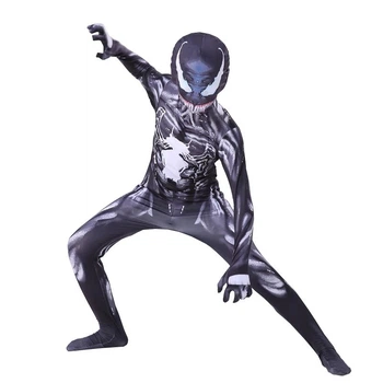 Карнавальний дитячий костюм венома для хлопчика маска веном косплей venom розмір 130 зріст 122 - 128 см в чорному кольорі марвел