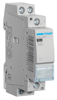 Контактор 230V Hager ESC227 25A 1но+1нз