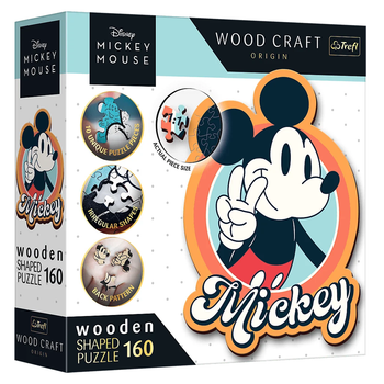 Пазл фігурний з дерева "Дісней. Ретро Міккі", 160 елементів Trefl Wood Craft Disney (5900511201918)