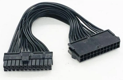 Кабель удлинитель питания переходник АТХ / ATX питания 20 см 24 -24 PIN Черный