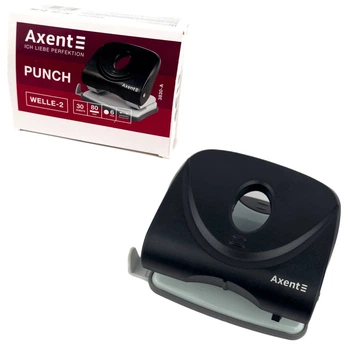 Дырокол Axent 3830-01-А с линейкой 30 листов черный