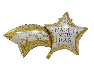 Шар комета Happy New Year 105х52 см (Китай) в упаковке