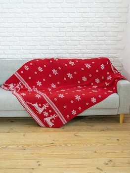 Плед в'язаний Betires Нome Merry Christmas 130х170 червоний