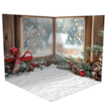 Новогодний угловой фотофон, виниловый 120x120см, Frontlit 450 г/м2 №58556