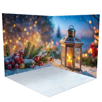 Новогодний угловой фотофон, виниловый 120x120см, Frontlit 450 г/м2 №58570