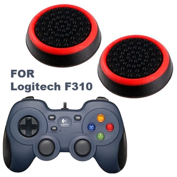 Силиконовые накладки для геймпада Logitech F310 черные с красной окантовкой 2 шт