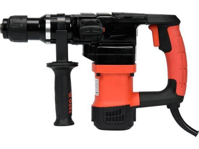 Перфоратор сетевой SDS+ YATO YT-82123: P= 1100 Вт, J = 5 Дж. для сверл Ø≤ 32 мм, 3 сверла и 2 долота