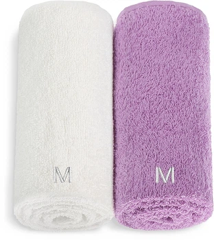 Набор полотенец для лица, белое и сиреневое "Twins" - MAKEUP Face Towel Set Lilac + White 2шт (1182417-29035394)