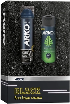 Набор - Arko Men Black (shaving/gel/200ml + deo/150ml) (1392924-24656526)