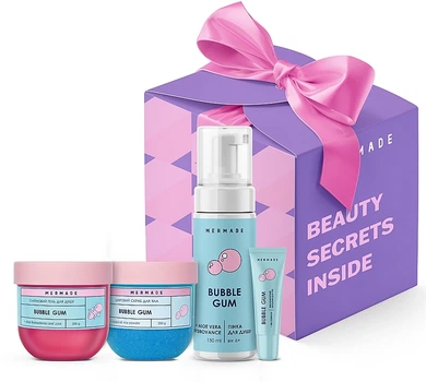 Подарунковий набір - Mermade Bubble Gum Party (foam/150ml + b/scr/250g + lip/balm/10g + sh/gel/200g) (1345886-8794841)