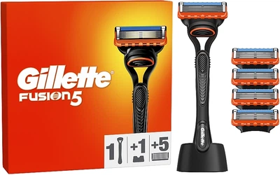 Бритва з 5 змінними касетами+підставка - особливості Gillette Fusion5 (1377544-23080769)