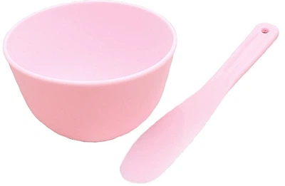 Набор для косметических продуктов CS095R, мисочка + лопатка, розовый - Cosmo Shop (1192447-120581)