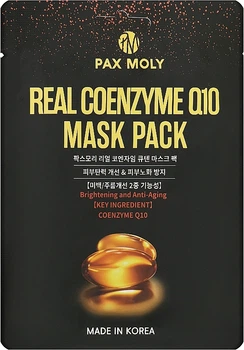 Маска тканинна з коензимом - Pax Moly Real Coenzyme Q10 Mask Pack 25ml (1238373-136608)