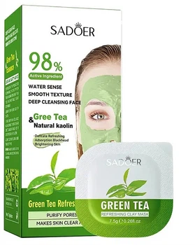 Освежающая глиняная маска с зеленым чаем и каолином - Sadoer Green