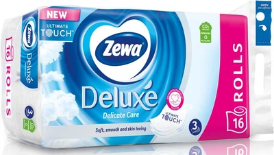 Туалетная бумага Zewa Deluxe белая 3 слоя 16 рулонов 19.3 метра