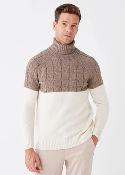 Мужской гольф LC Waikiki с верхом цвета капучино XXL Бежевый (LCWKnitwear-8625)