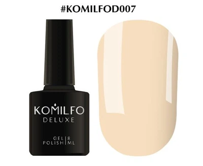 Гель-лак KOMILFO Deluxe Series №D007 (світлий бежево-персиковий) 8 мл